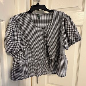 Wild Fable Black and White Checkered Blouse